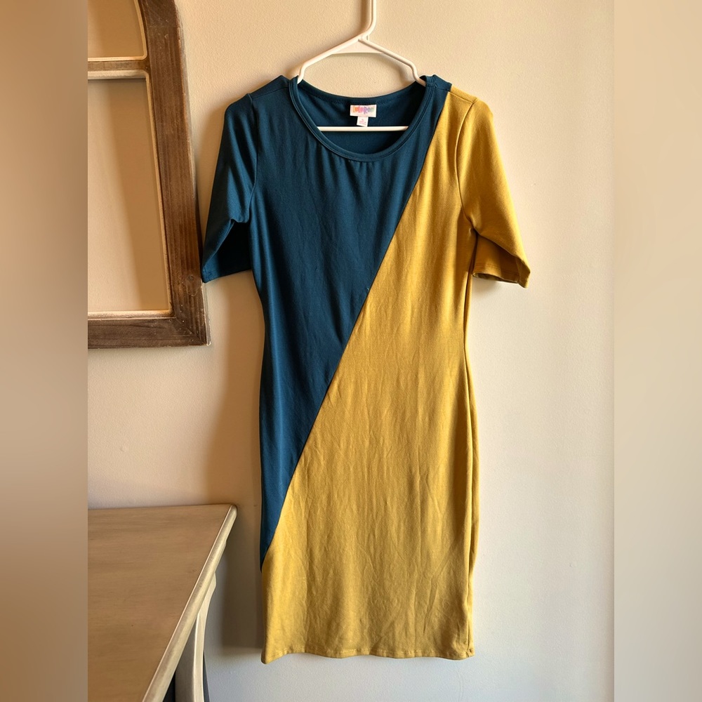 Medium blue and mustard Lularoe Julia